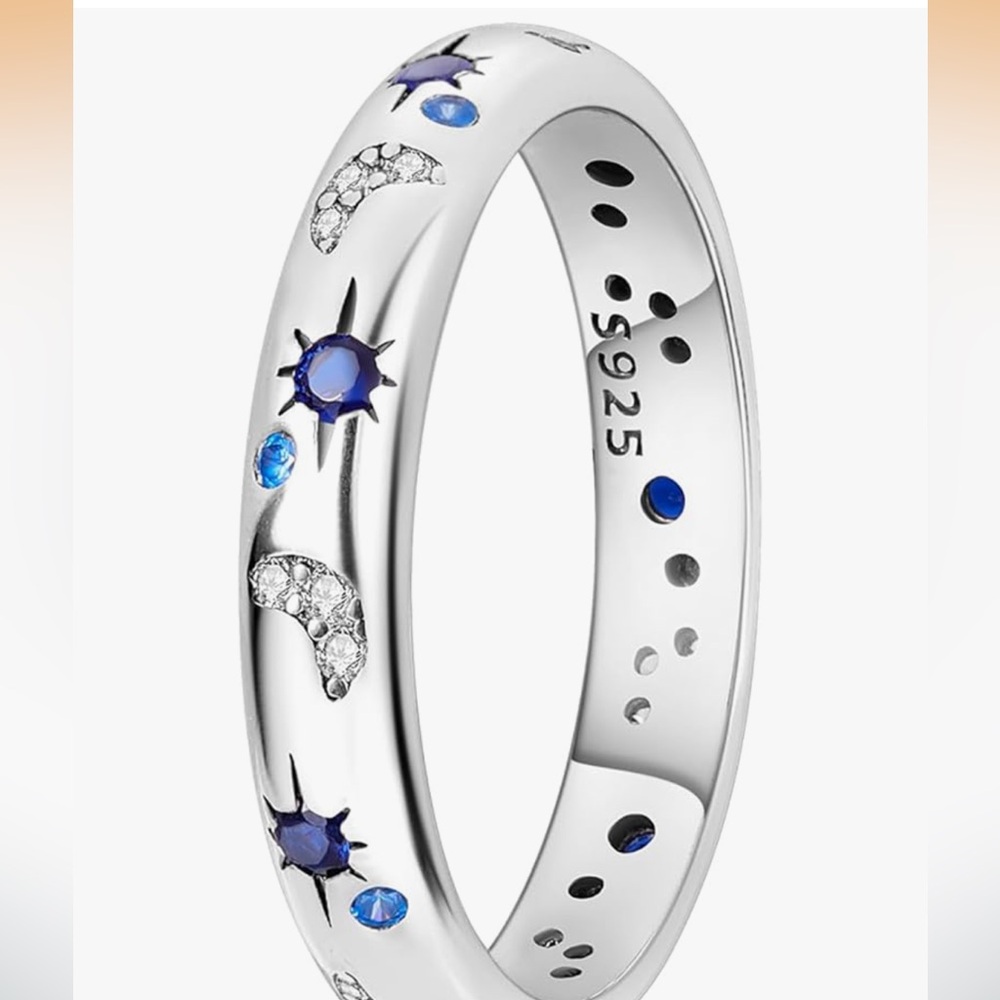 Elegant Silver and Blue Women's Ring